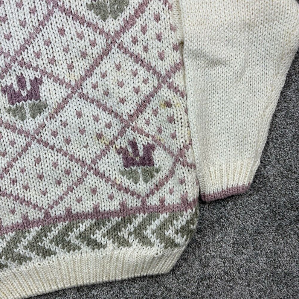 Vintage Cabin Creek Sweater Womens Medium Geometric Checkerboard Shoulder Pads - Picture 3 of 7